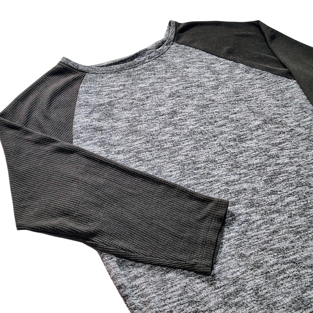 Aerie Women's Small Gray‎ Raglan 3/4 Sleeve Knit Top Casual